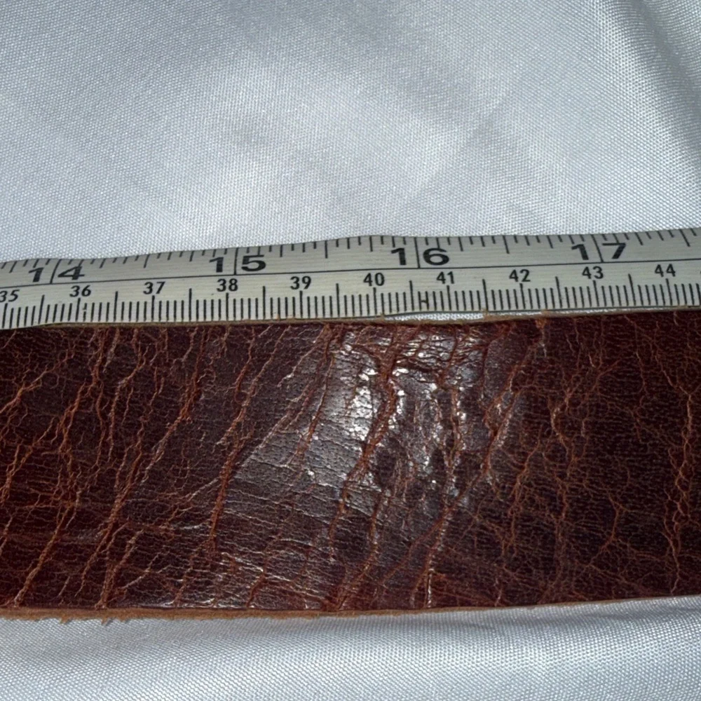 Silver Jeans Men's Distressed Brown Leather Belt with Metal Buckle